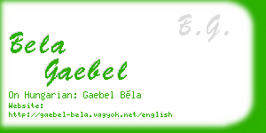 bela gaebel business card