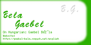 bela gaebel business card